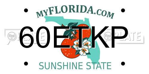 60ETKP Florida License Plate