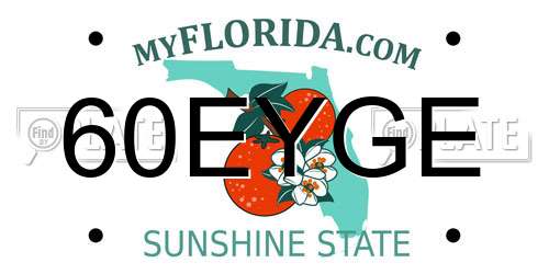 60EYGE Florida License Plate