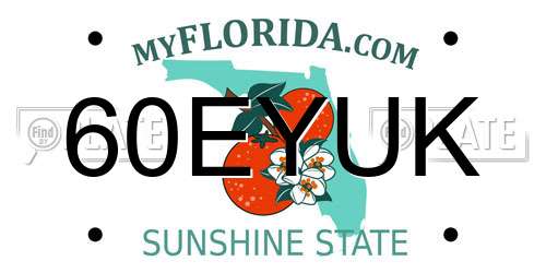 60EYUK Florida License Plate