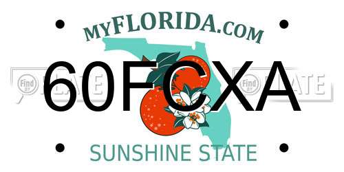 60FCXA Florida License Plate