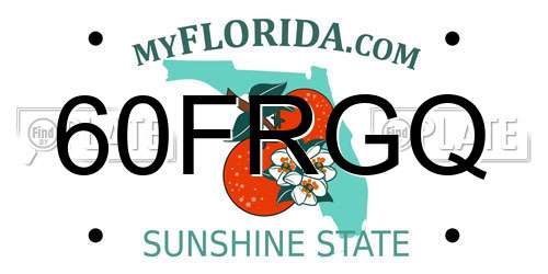 60FRGQ Florida License Plate