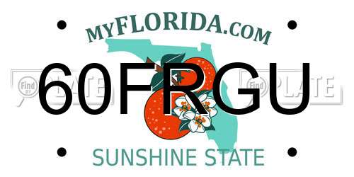 60FRGU Florida License Plate