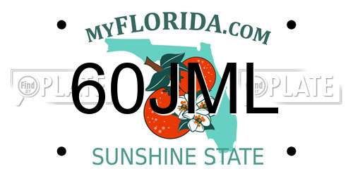 60JML Florida License Plate
