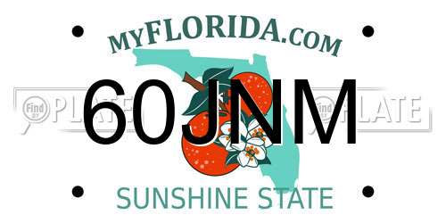 60JNM Florida License Plate