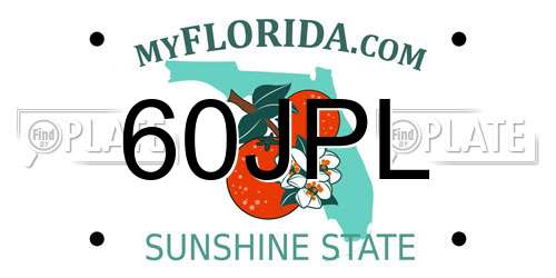 60JPL Florida License Plate
