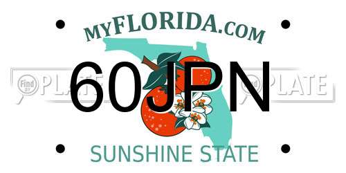 60JPN Florida License Plate