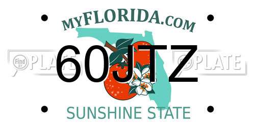 60JTZ Florida License Plate