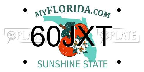 60JXT Florida License Plate
