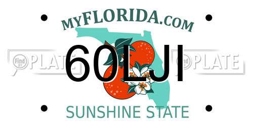 60LJI Florida License Plate