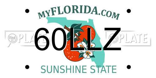 60LLZ Florida License Plate