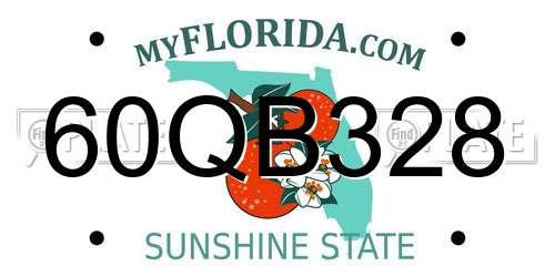 60QB328 Florida License Plate
