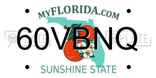 60VBNQ Florida License Plate