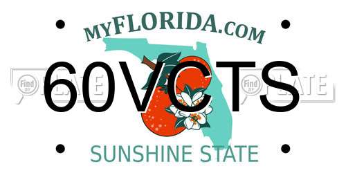60VCTS Florida License Plate