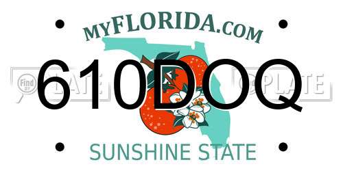 610DOQ Florida License Plate