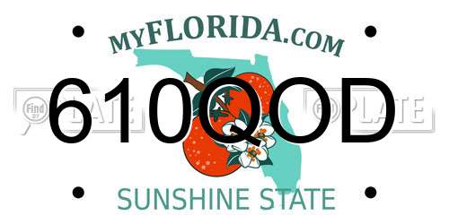 610QOD Florida License Plate