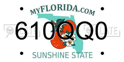 610QQ0 Florida License Plate