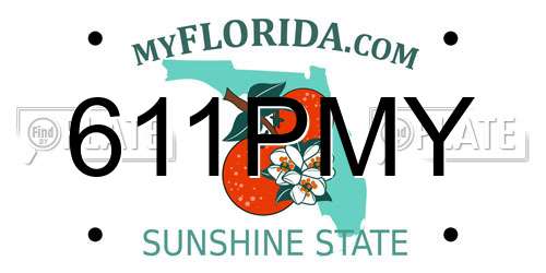 611PMY Florida License Plate