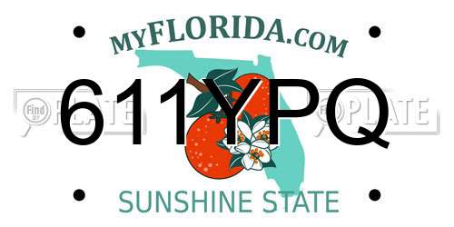611YPQ Florida License Plate