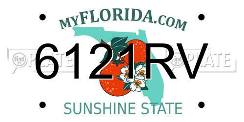 6121RV Florida License Plate