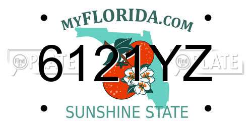6121YZ Florida License Plate