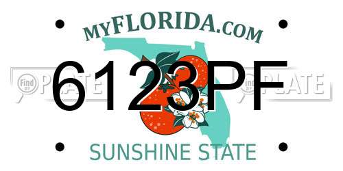 6123PF Florida License Plate