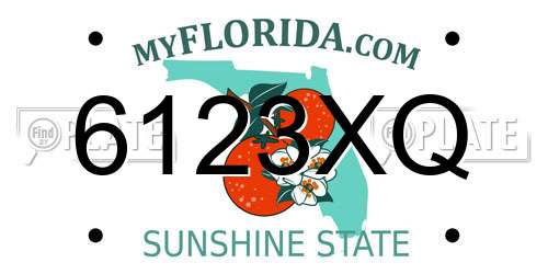 6123XQ Florida License Plate