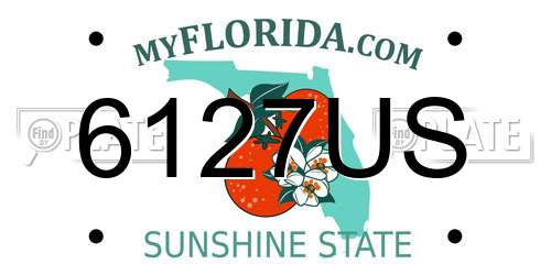6127US Florida License Plate