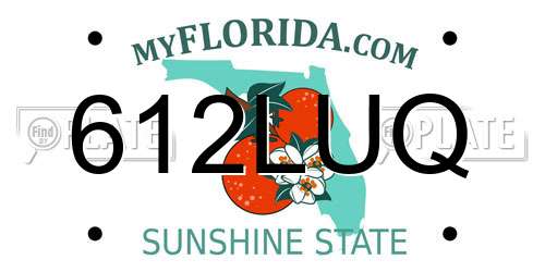 612LUQ Florida License Plate