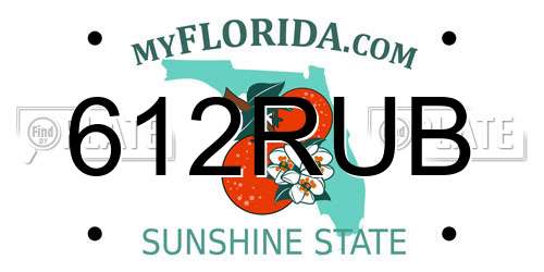 612RUB Florida License Plate