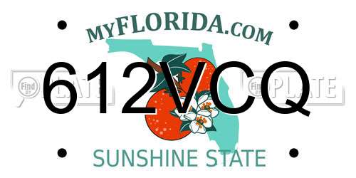 612VCQ Florida License Plate