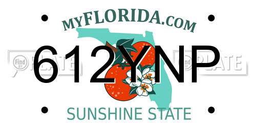 612YNP Florida License Plate