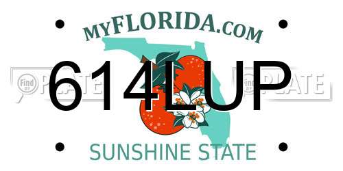 614LUP Florida License Plate