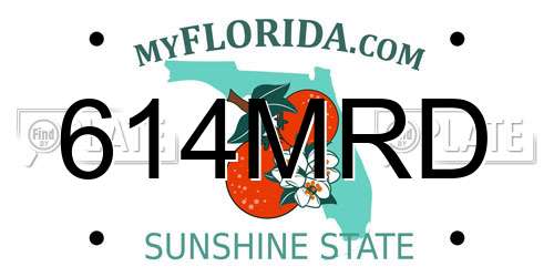 614MRD Florida License Plate