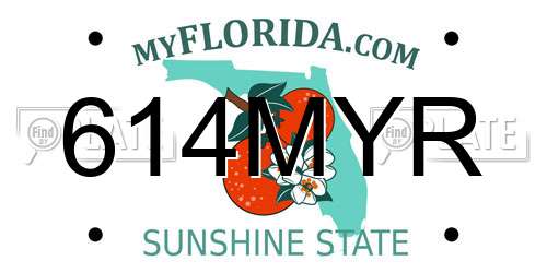 614MYR Florida License Plate