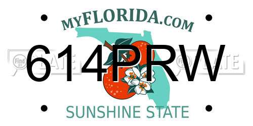 614PRW Florida License Plate