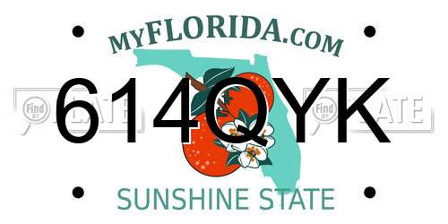 614QYK Florida License Plate