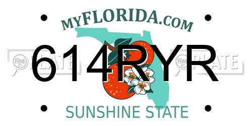 614RYR Florida License Plate