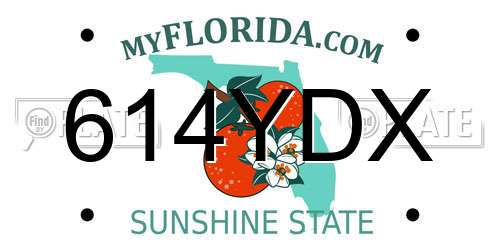 614YDX Florida License Plate