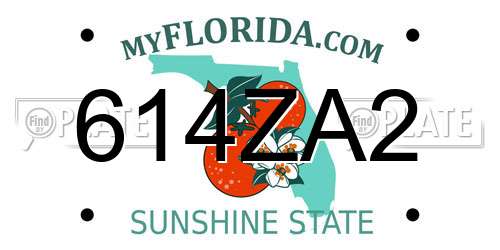 614ZA2 Florida License Plate