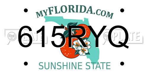 615RYQ Florida License Plate