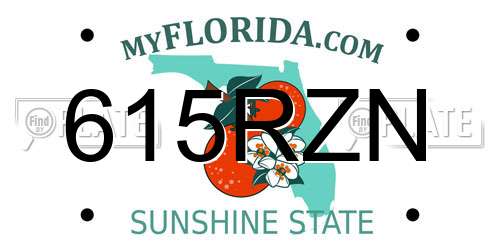 615RZN Florida License Plate