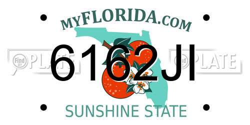 6162JI Florida License Plate
