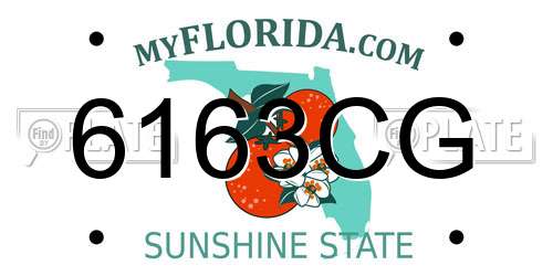6163CG Florida License Plate