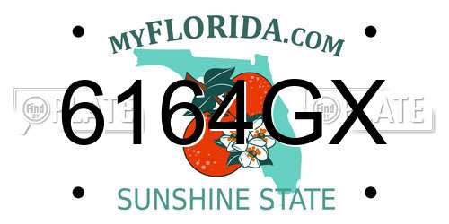 6164GX Florida License Plate