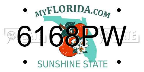 6168PW Florida License Plate