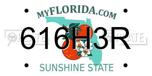 616H3R Florida License Plate