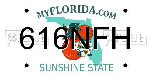 616NFH Florida License Plate