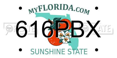 616PBX Florida License Plate