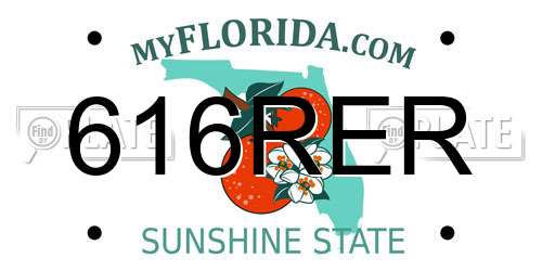 616RER Florida License Plate