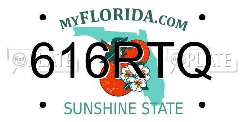 616RTQ Florida License Plate